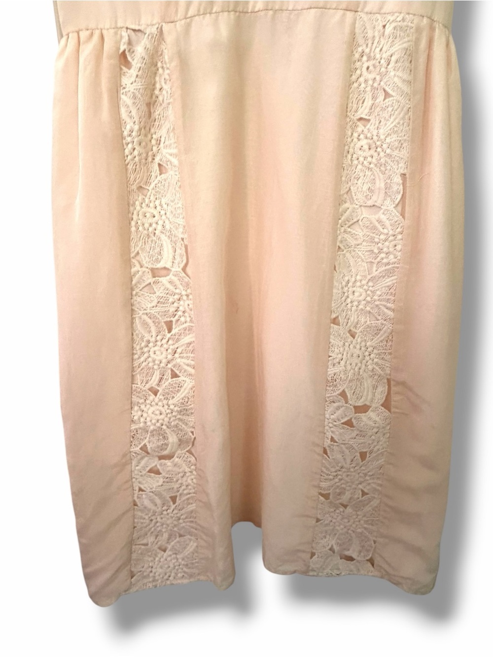 Esley Blush Floral Lace Slip Dress Sleeveless Medium Boho Romantic Cotton Silk - Picture 5 of 14